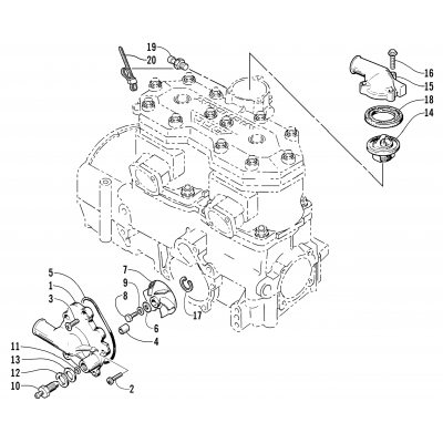 WATER PUMP AND THERMOSTAT