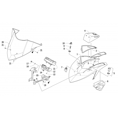 WINDSHIELD AND INSTRUMENTS ASSEMBLIES