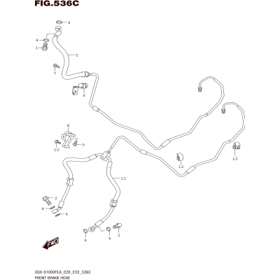 FRONT BRAKE HOSE (GSX-S1000FAL6 E33)