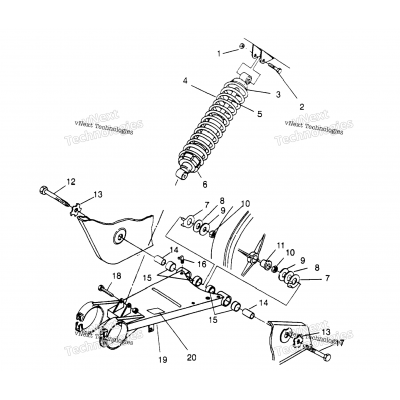 Swing Arm/Shock Mounting 6X6 400L U.S. , Swedish S958740 & Nor