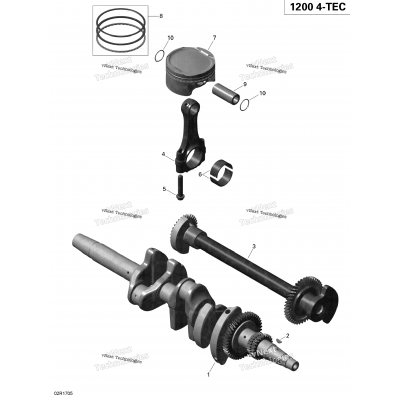 Crankshaft, Pistons And Balance Shaft - 1200 Itc 4-Tec