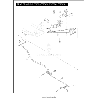 REAR BRAKE CONTROL - VRSCA, VRSCDX, VRSCX
