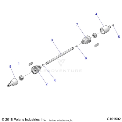 DRIVE TRAIN, DRIVE SHAFT, REAR - A25SLE95CF/FF/EF (C101502)