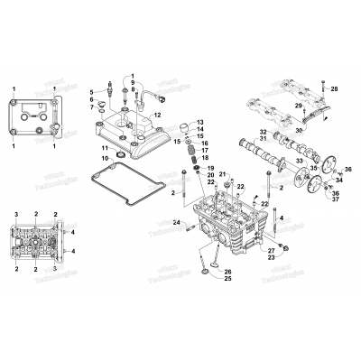 CYLINDER HEAD AND CAMSHAFT/VALVE ASSEMBLY