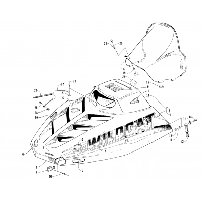 HOOD AND WINDSHIELD ASSEMBLY