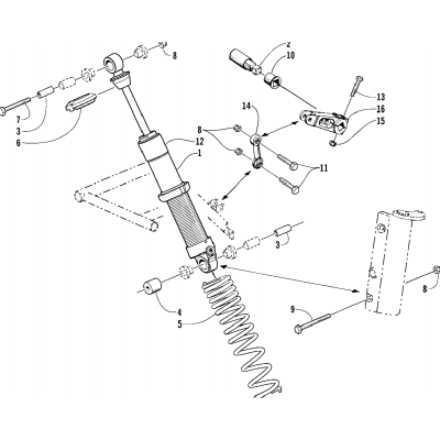 SHOCK ABSORBER AND SWAY BAR ASSEMBLY