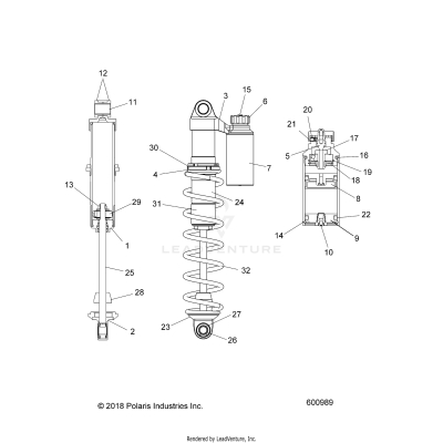 SUSPENSION, SHOCK, IFS W/RESERVOIR - S19EGK8PS/EGM8PS (600989))