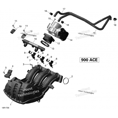 Air Intake Manifold And Throttle Body - 900 Ace