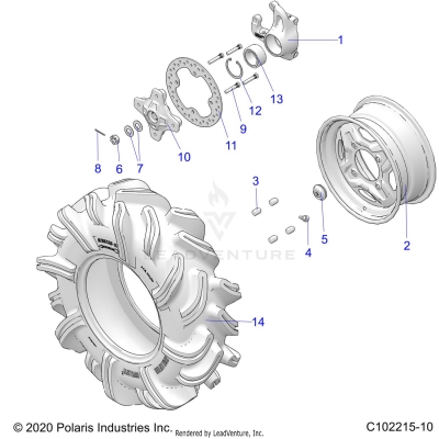 WHEELS, FRONT and HUB - A20SXN85A8/CA8 (C102215-10)