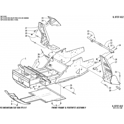 FRONT FRAME AND FOOTREST ASSEMBLY