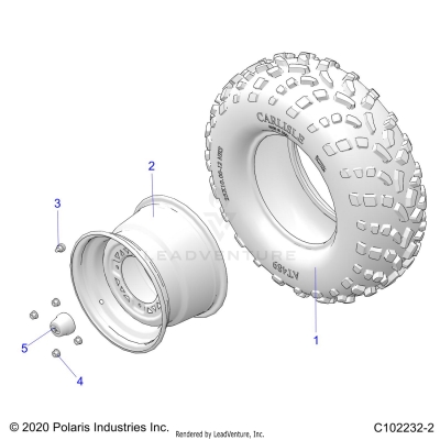 WHEELS, REAR TIRE - A25SJR57AM (C102232-2)