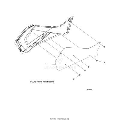 BODY, RIGHT HAND SIDE PANEL HEAT SHIELD AND HARDWARE 2 UP - A19SWE57B1 (101068)