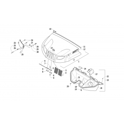 HOOD AND HEADLIGHT ASSEMBLY