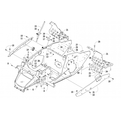 FRONT FRAME AND FOOTREST ASSEMBLY