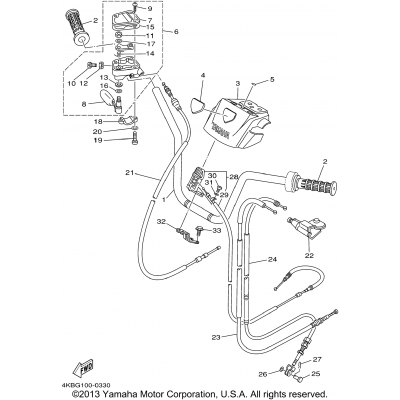 Steering Handle. Cable