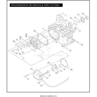 TRANSMISSION BEARINGS & SIDE COVERS