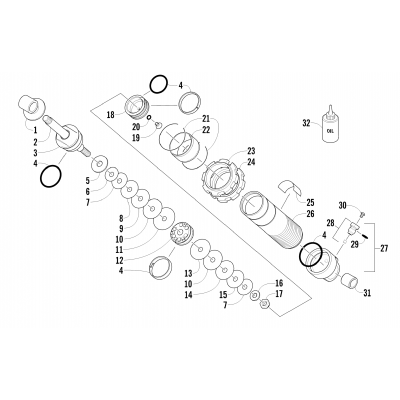 REAR SUSPENSION FRONT ARM SHOCK ABSORBER