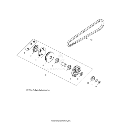 DRIVE TRAIN, PRIMARY CLUTCH - A19YAK05B7/B6 (49ATVPRIMARY14OTLW90)