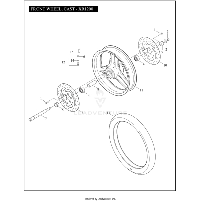 FRONT WHEEL, CAST - XR1200