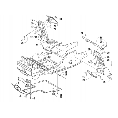 FRONT FRAME AND FOOTREST ASSEMBLY