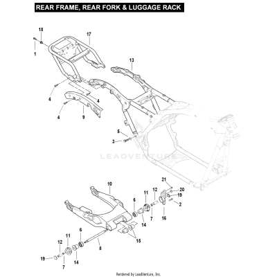 REAR FRAME, REAR FORK & LUGGAGE RACK