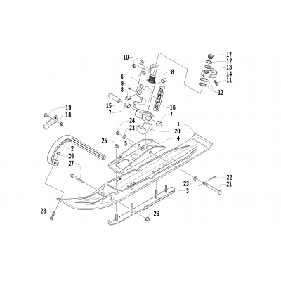 SKI AND SPINDLE ASSEMBLY