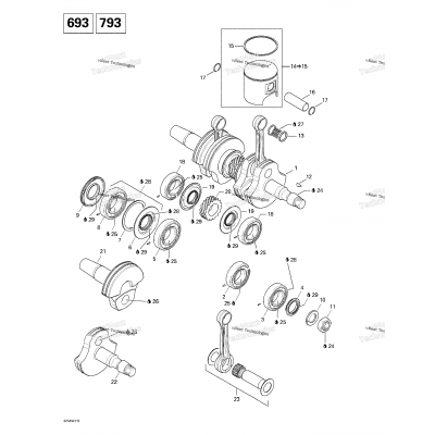 Crankshaft And Pistons (693, 793)