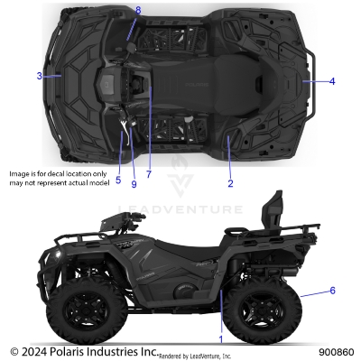 BODY, DECALS, STANDARD - A25SDZ57AP (900860)