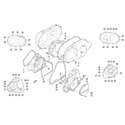 CLUTCH/V-BELT/MAGNETO COVER ASSEMBLY