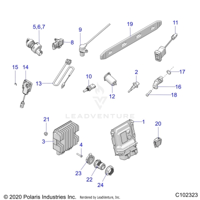 ELECTRICAL, SWITCHES, SENSORS, ECU and CONTROL MODULES - A24SXD95A9 (C102323)
