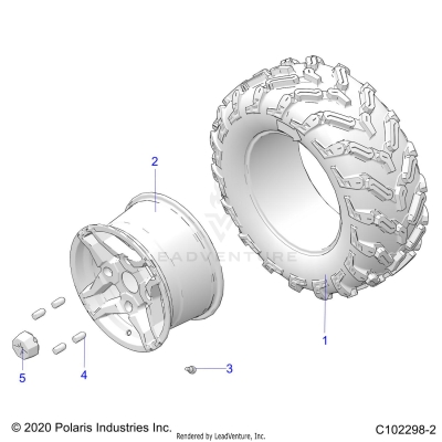 WHEELS, REAR TIRE - A24SHD57A9 (C102298-2)