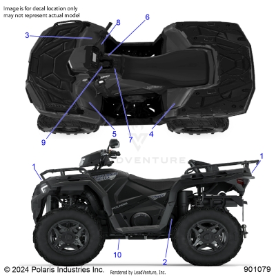 BODY, DECALS, STANDARD - A25SEE57CL/CR/EL (901079)