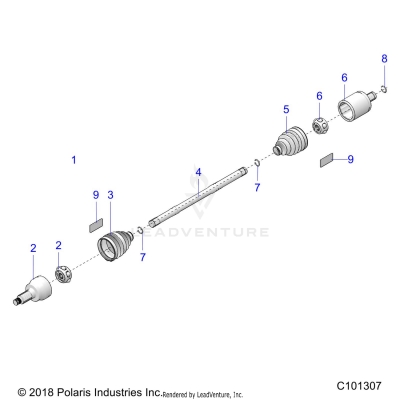 DRIVE TRAIN, DRIVE SHAFT, FRONT - A25SYE85AL (C101307)