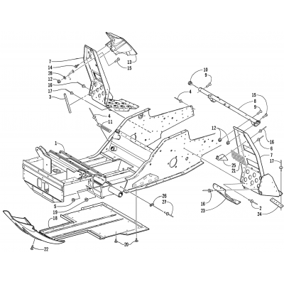 FRONT FRAME AND FOOTREST ASSEMBLY