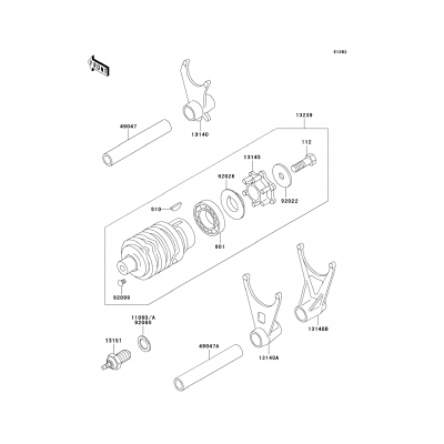 Gear Change Drum/Shift Fork(s)