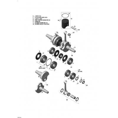 01- Crankshaft And Piston - 600 E-TEC