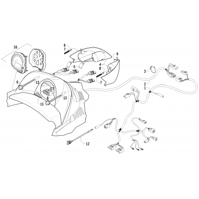 HEADLIGHT, INSTRUMENTS, AND WIRING ASSEMBLIES