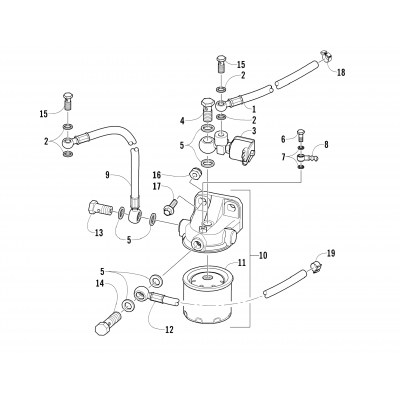 FUEL FILTER, ELECTRO-VALVE, AND HOSES ASSEMBLY