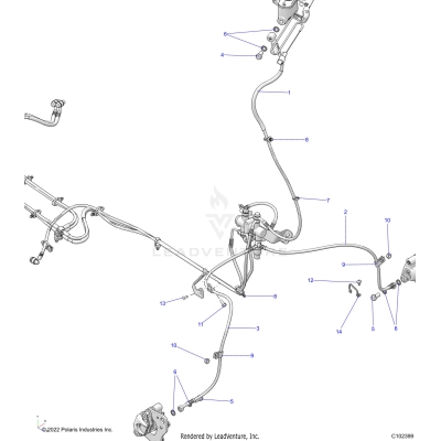 BRAKES, BRAKE LINES, FRONT - A25SEE57P2/P4 (C102399)