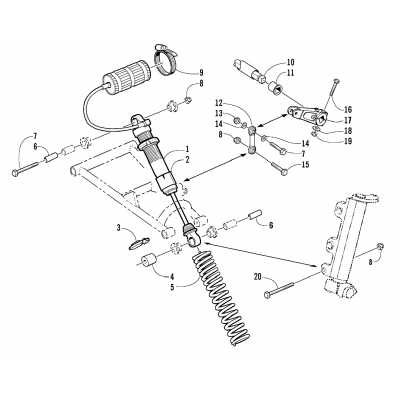 SHOCK ABSORBER AND SWAY BAR ASSEMBLY