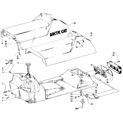 GAS TANK, SEAT, AND TAILLIGHT ASSEMBLY