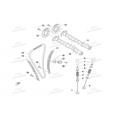 CAMSHAFT, CHAIN, AND VALVE ASSEMBLY