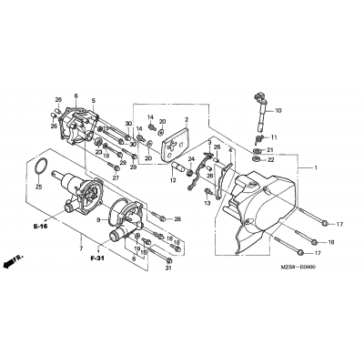 WATER PUMP / LEFT CRANKCASE COVER