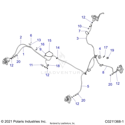 BRAKES, BRAKE LINES - A20SEG57A1/A4/A7/A9/B1/B4 (C0211368-1)
