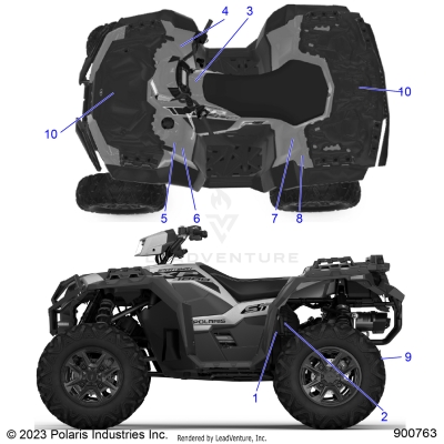 BODY, DECALS, STANDARD - A24SLZ95AH (900763-01)
