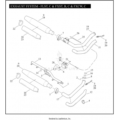 EXHAUST SYSTEM - FLST, C & FXST, B, C & FXCW, C