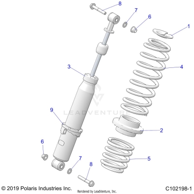 SUSPENSION, SHOCK, REAR - A25SGE95CT/ET (C102198-1)