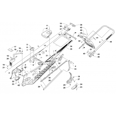 TUNNEL, REAR BUMPER, AND SNOWFLAP ASSEMBLY