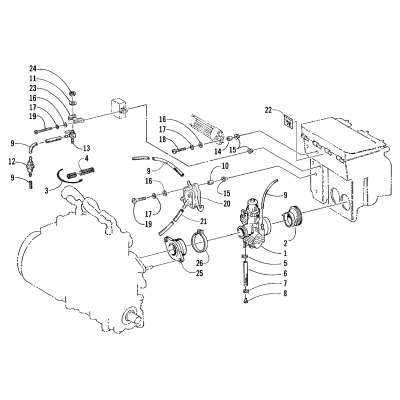 CARBURETOR AND FUEL PUMP ASSEMBLY