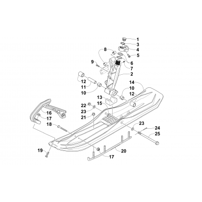 SKI AND SPINDLE ASSEMBLY